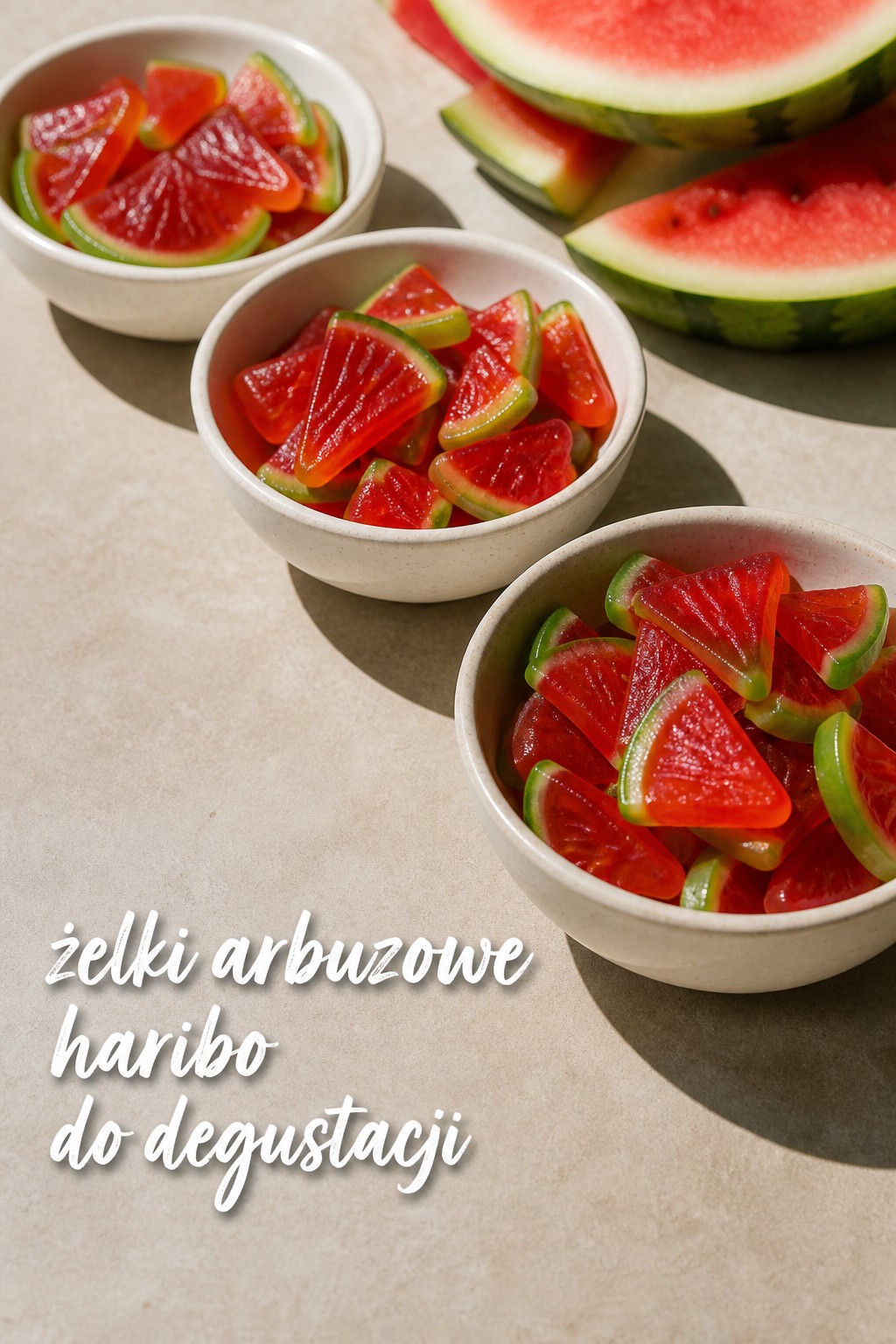 Żelki arbuzowe haribo degustacja żelki arbuzowe haribo przygotowane do degustacji