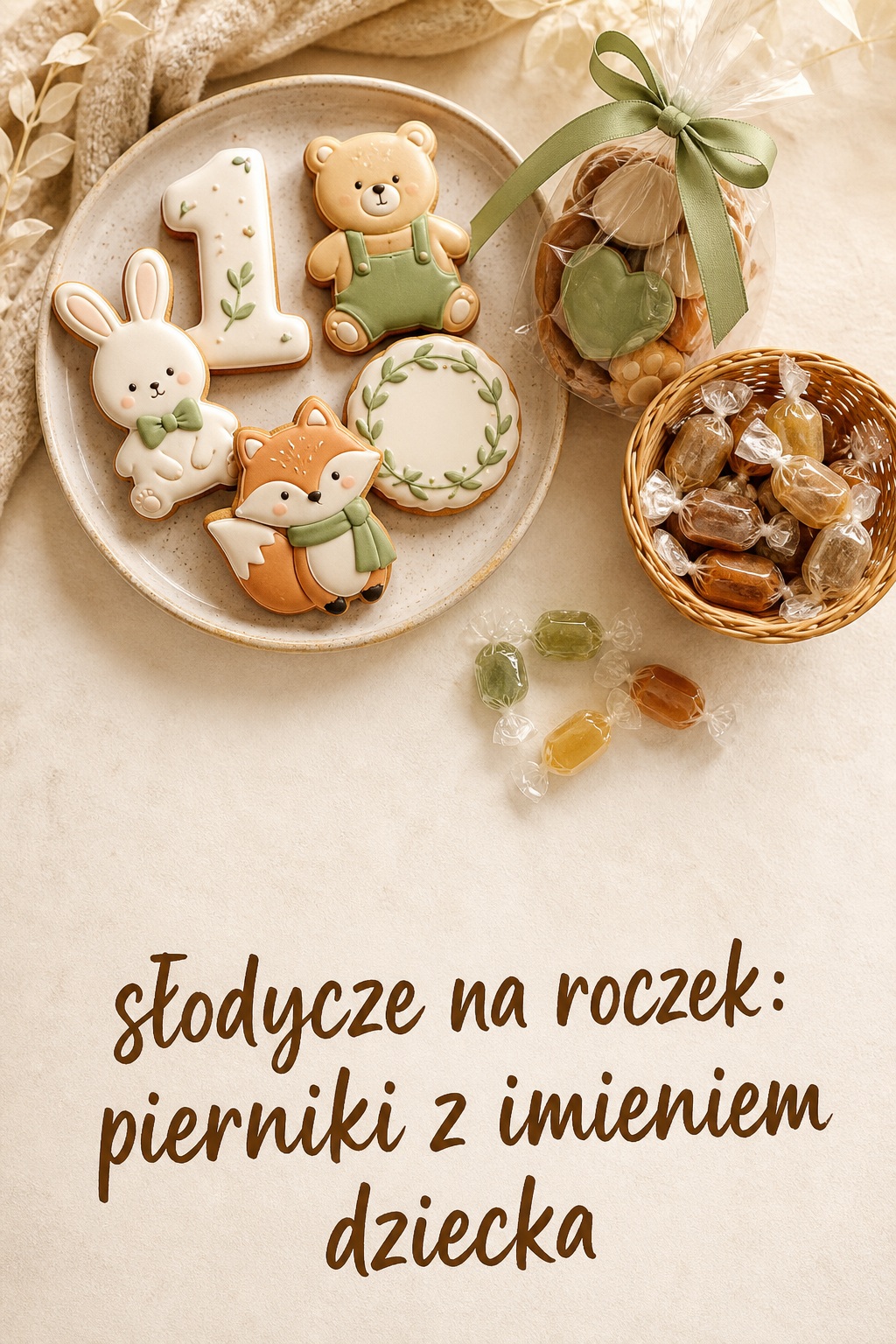 Słodycze na roczek, pierniki słodycze na roczek, personalizowane pierniki