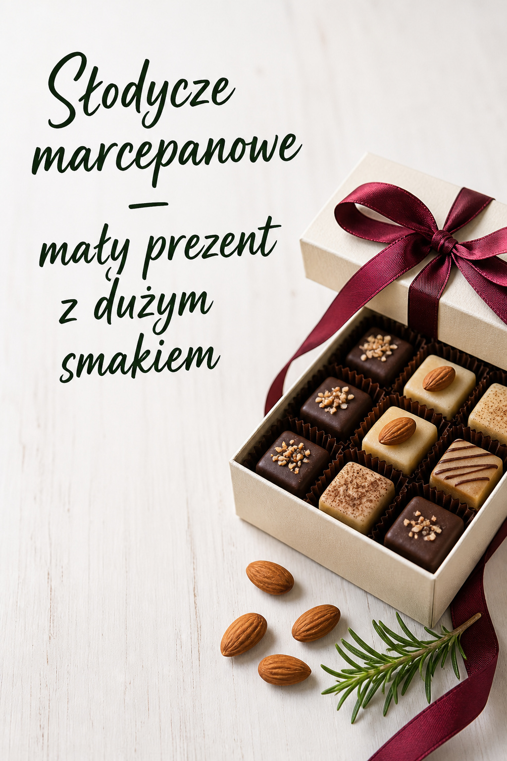 Słodycze marcepanowe prezent Słodycze marcepanowe w eleganckim pudełku prezentowym