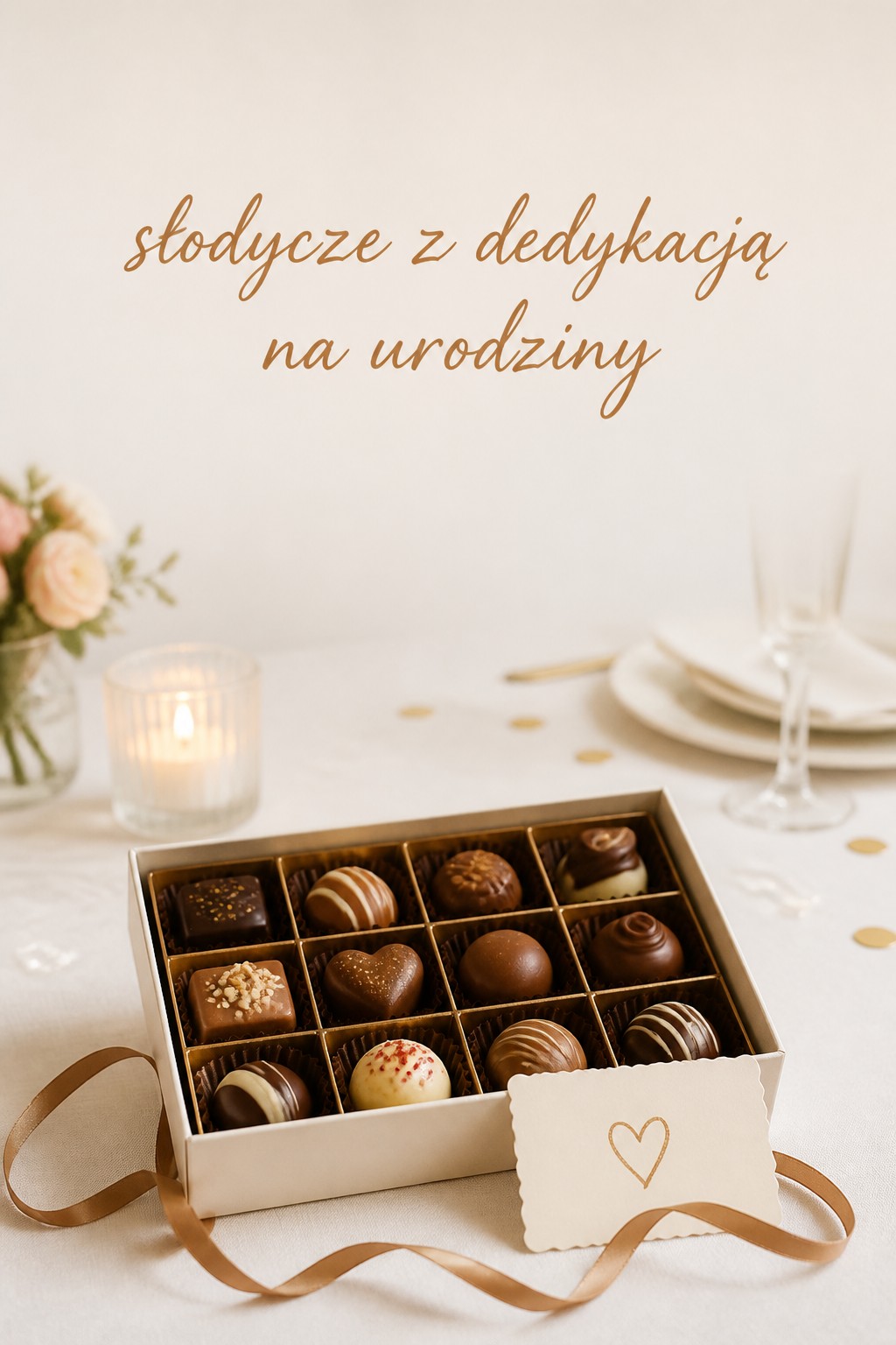 Słodycze z dedykacją na urodziny słodycze z dedykacją na urodziny, pudełko pralin