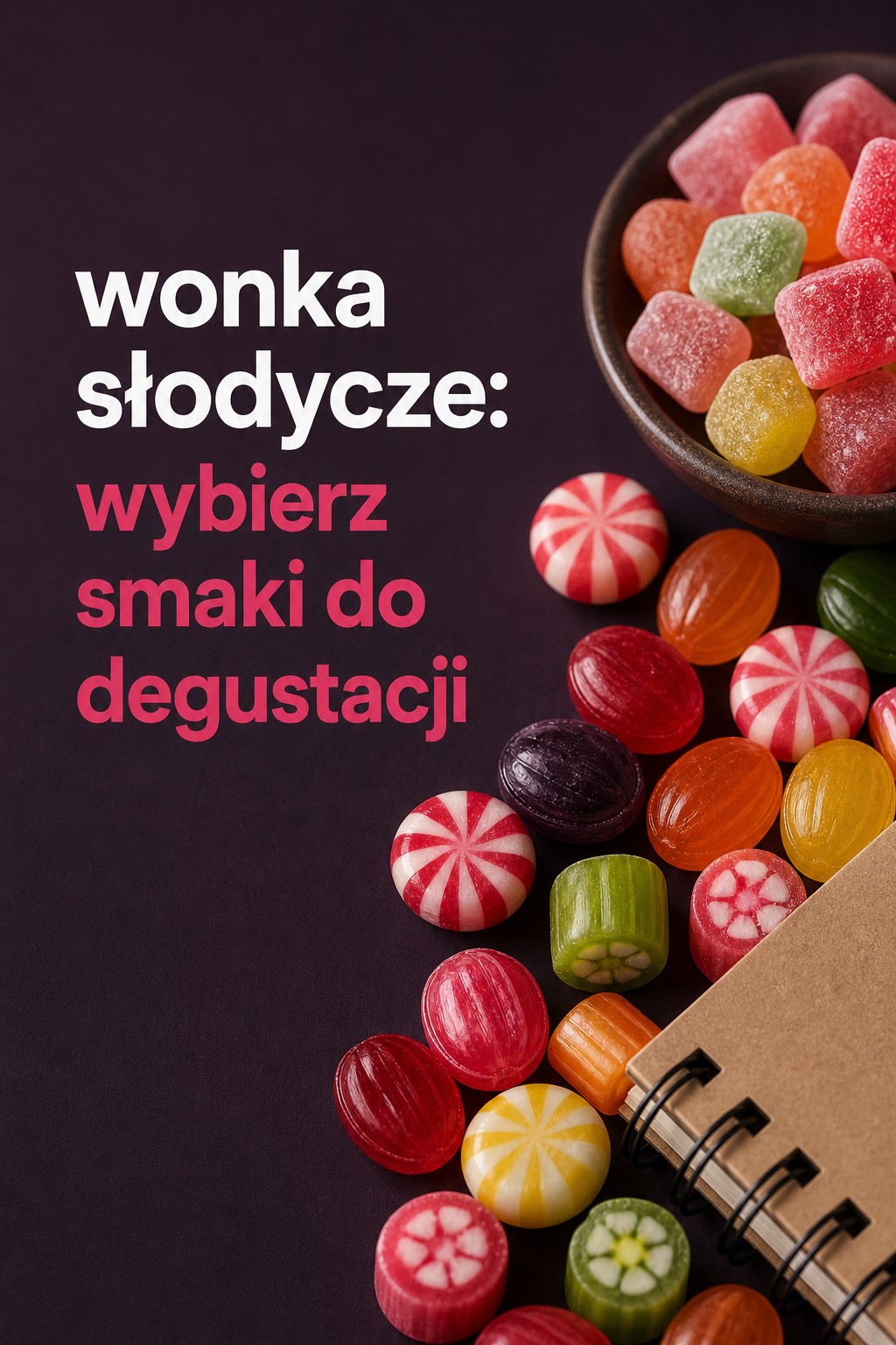 Wonka słodycze degustacja wonka słodycze do degustacji wśród kolorowych cukierków