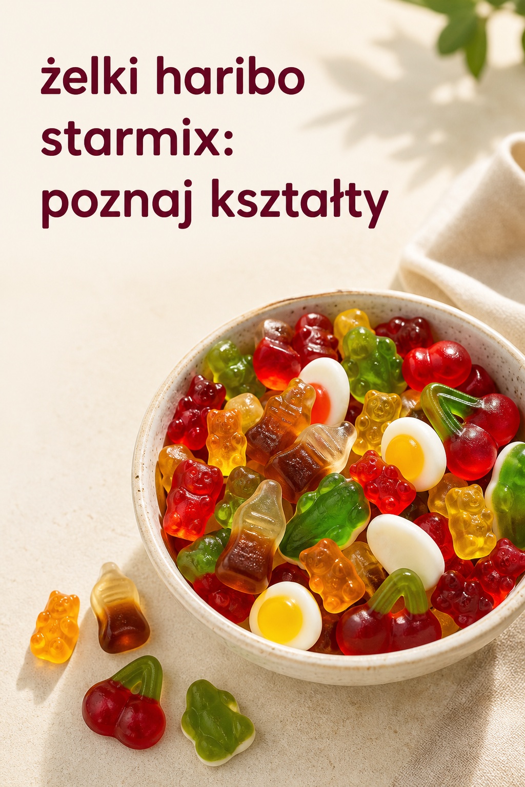 Żelki haribo starmix: kształty żelki haribo starmix w różnych kształtach w ceramicznej misce