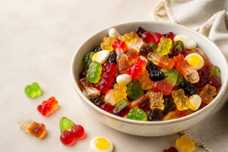 żelki haribo starmix w dużej ceramicznej misce