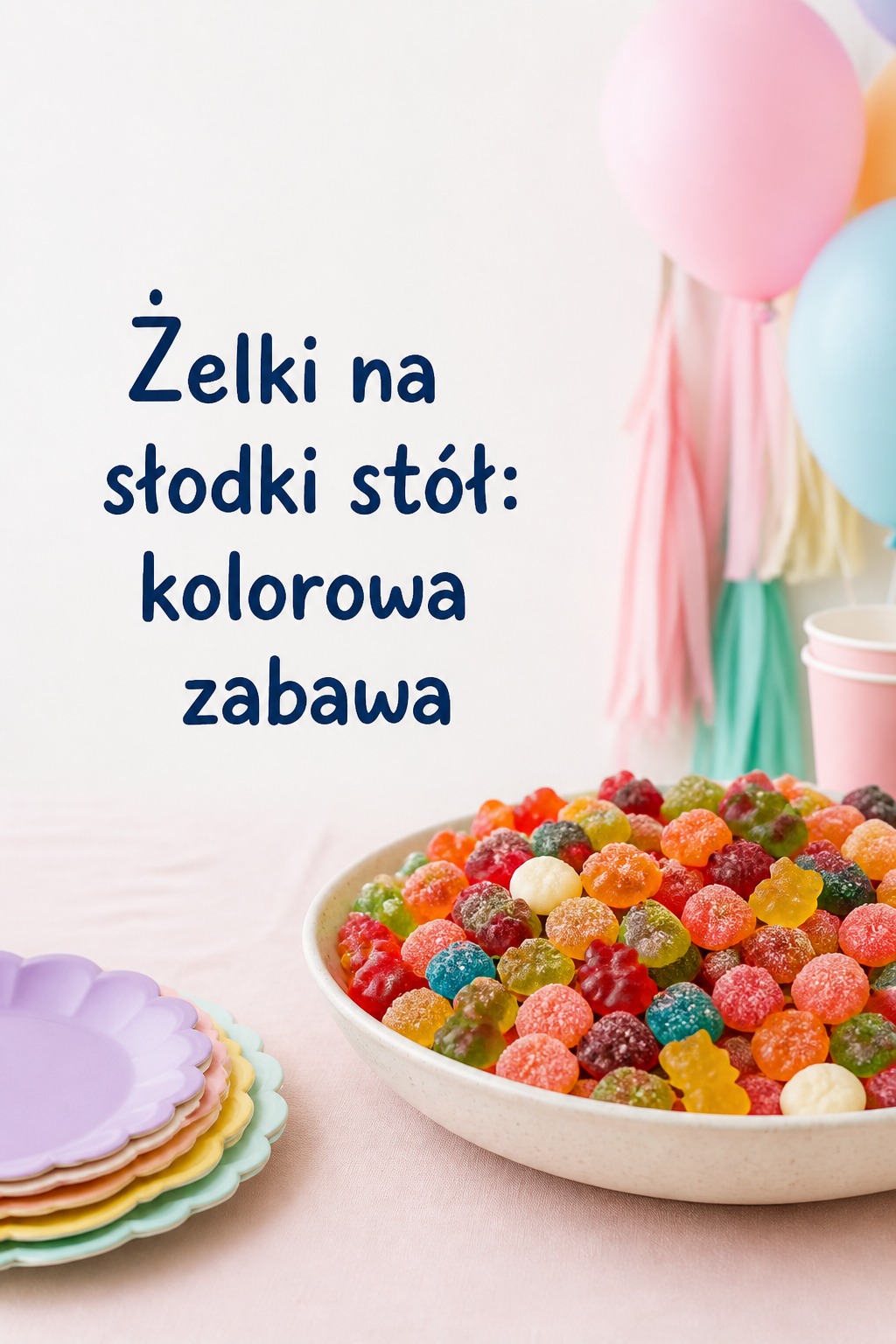 Żelki na słodki stół: eleganckie serca Żelki na słodki stół w eleganckiej kompozycji z sercami i owocami