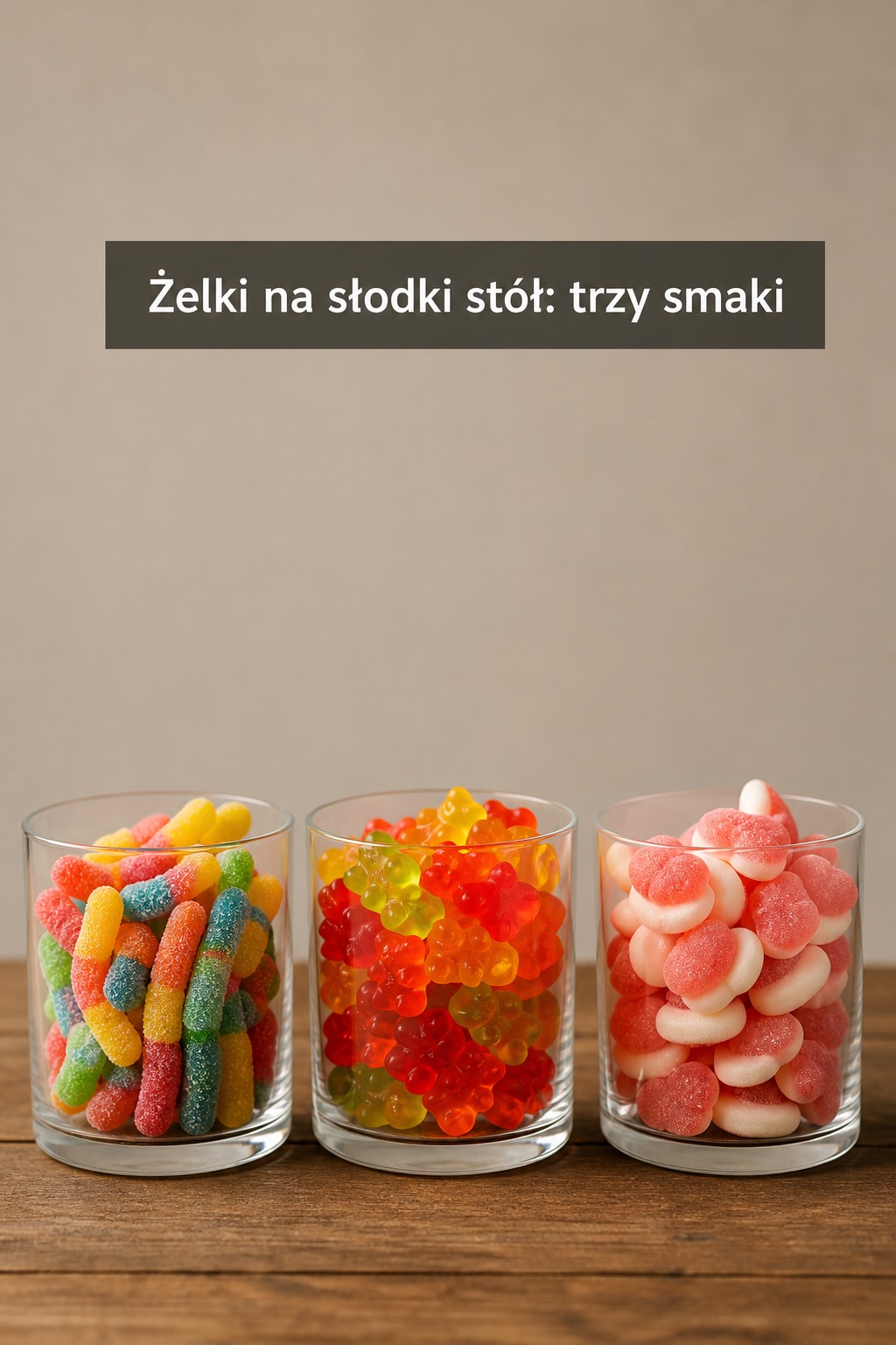 Żelki na słodki stół: kolorowa zabawa Żelki na słodki stół w kolorowej aranżacji urodzinowej