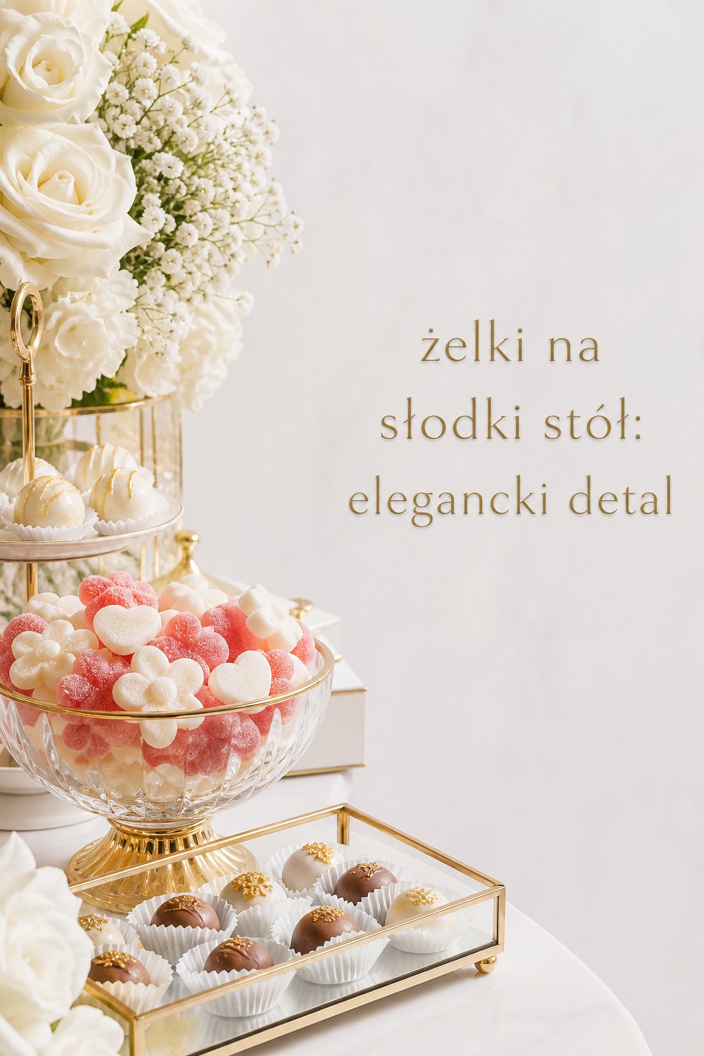 Żelki na słodki stół: trzy smaki Żelki na słodki stół w trzech osobnych naczyniach smakowych
