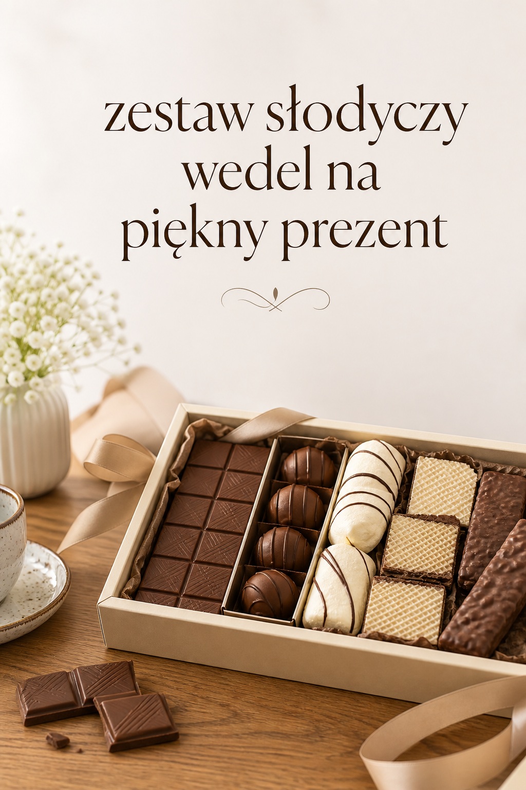 zestaw słodyczy wedel w eleganckim pudełku prezentowym