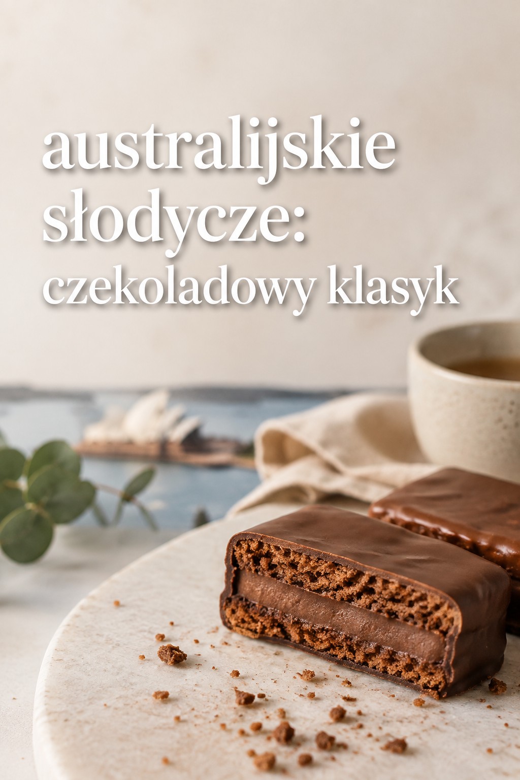 australijskie słodycze, czekoladowy herbatnik z kremowym nadzieniem