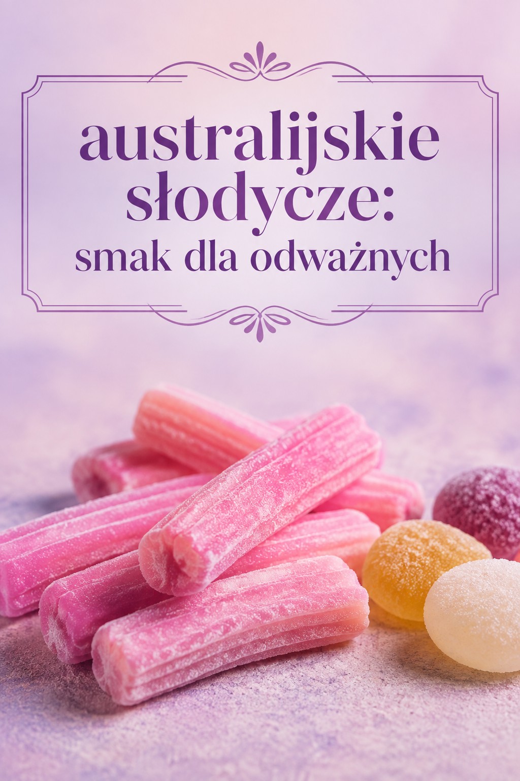 australijskie słodycze, różowe musk sticks o kwiatowym aromacie