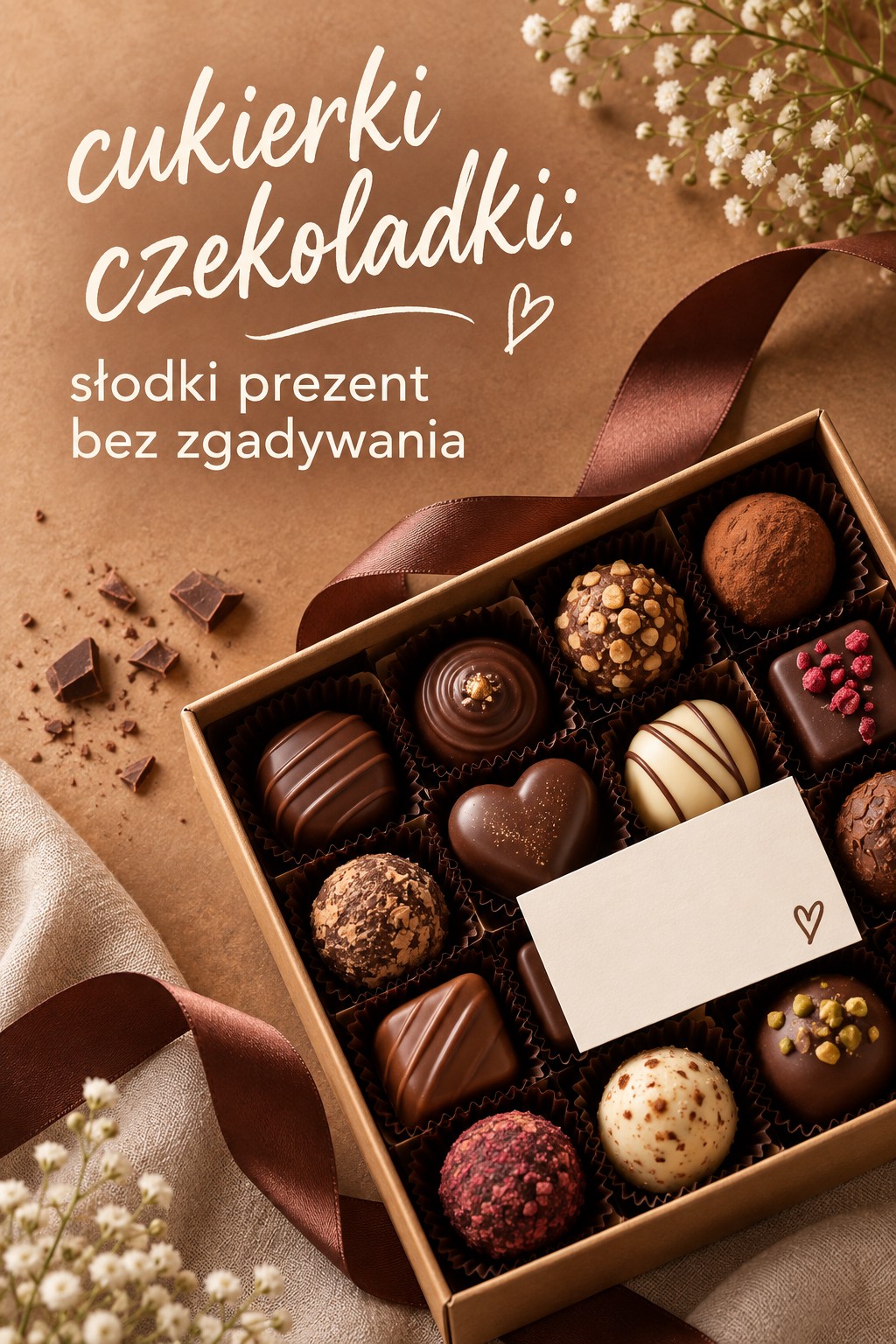 Cukierki czekoladki na prezent cukierki czekoladki w eleganckim pudełku prezentowym