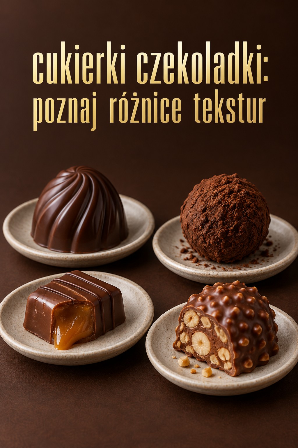 Cukierki czekoladki tekstury cukierki czekoladki pokazujące różne tekstury i nadzienia