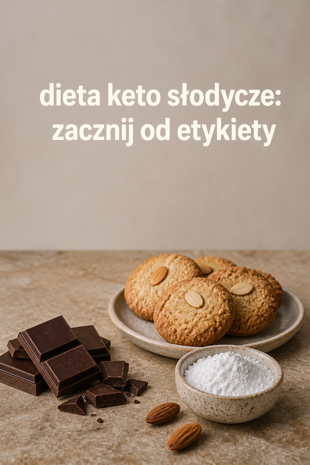 dieta keto słodycze: czekolada, ciastka migdałowe i erytrytol
