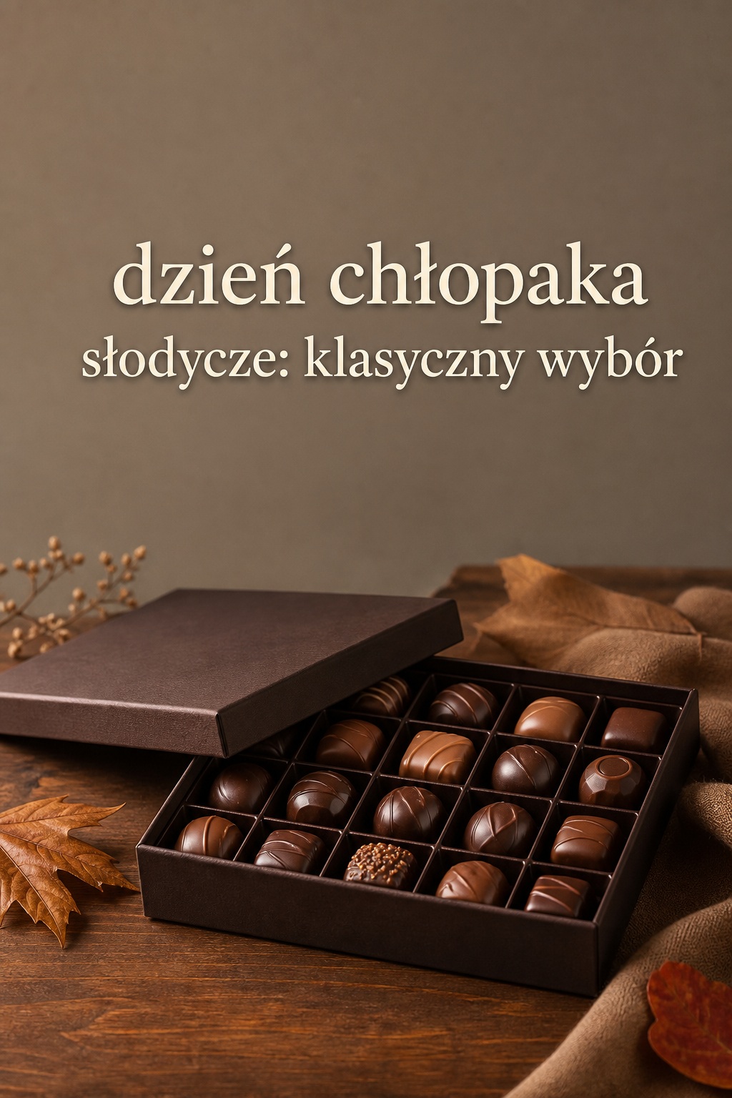 dzień chłopaka słodycze, pudełko klasycznych pralin