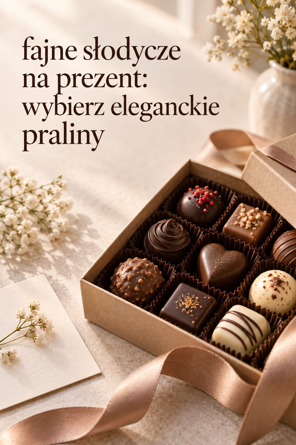 Fajne słodycze na prezent praliny fajne słodycze na prezent: eleganckie praliny w pudełku