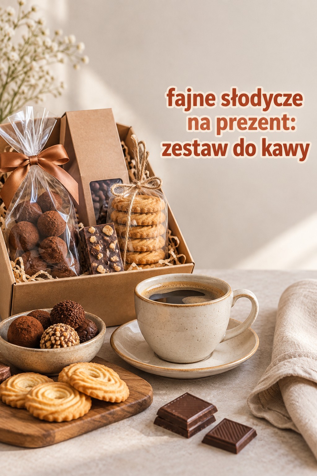 Fajne słodycze na prezent do kawy fajne słodycze na prezent: praliny i ciastka do kawy