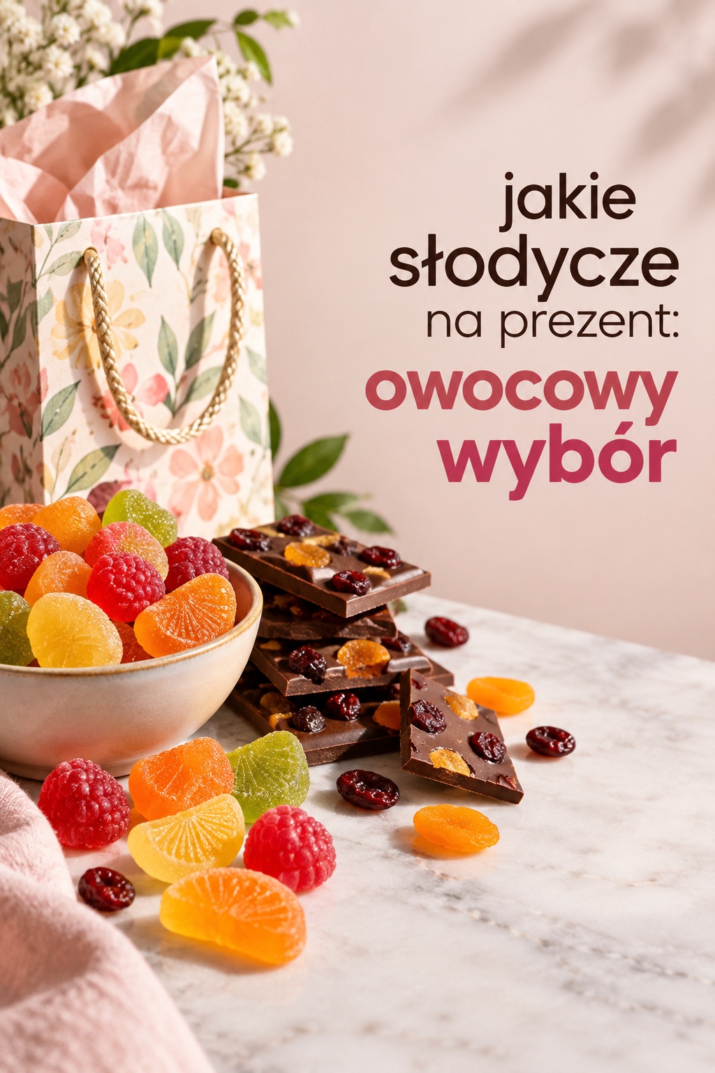 Jakie słodycze na prezent: owocowy wybór Jakie słodycze na prezent: owocowe żelki i czekolada