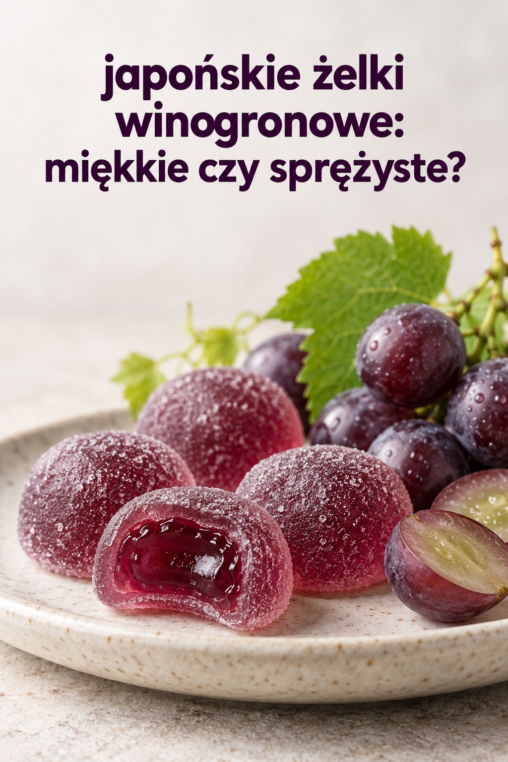 Japońskie żelki winogronowe przekrój japońskie żelki winogronowe z przekrojonym środkiem