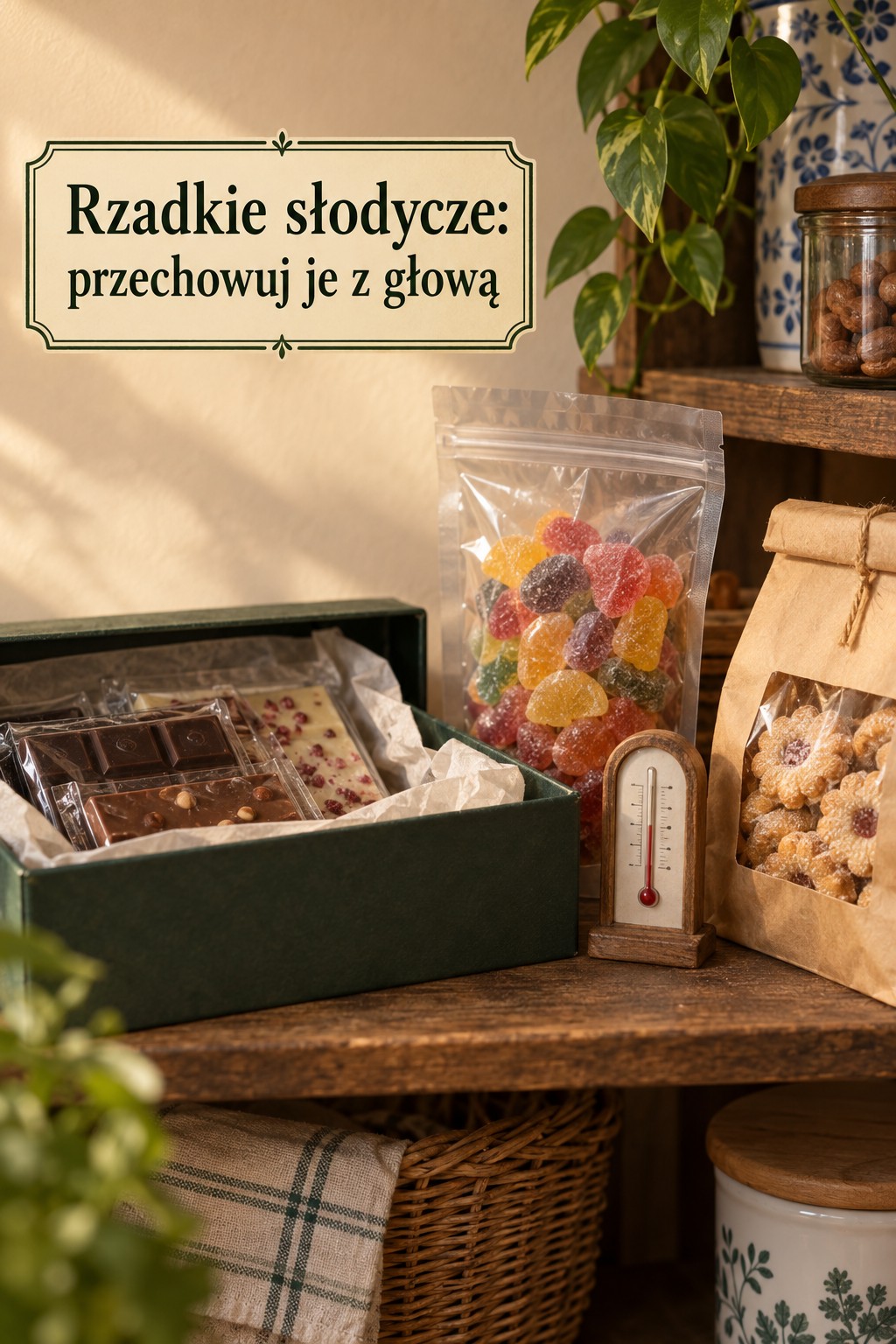Rzadkie słodycze przechowywanie Rzadkie słodycze przechowywane w pudełku i szczelnych opakowaniach
