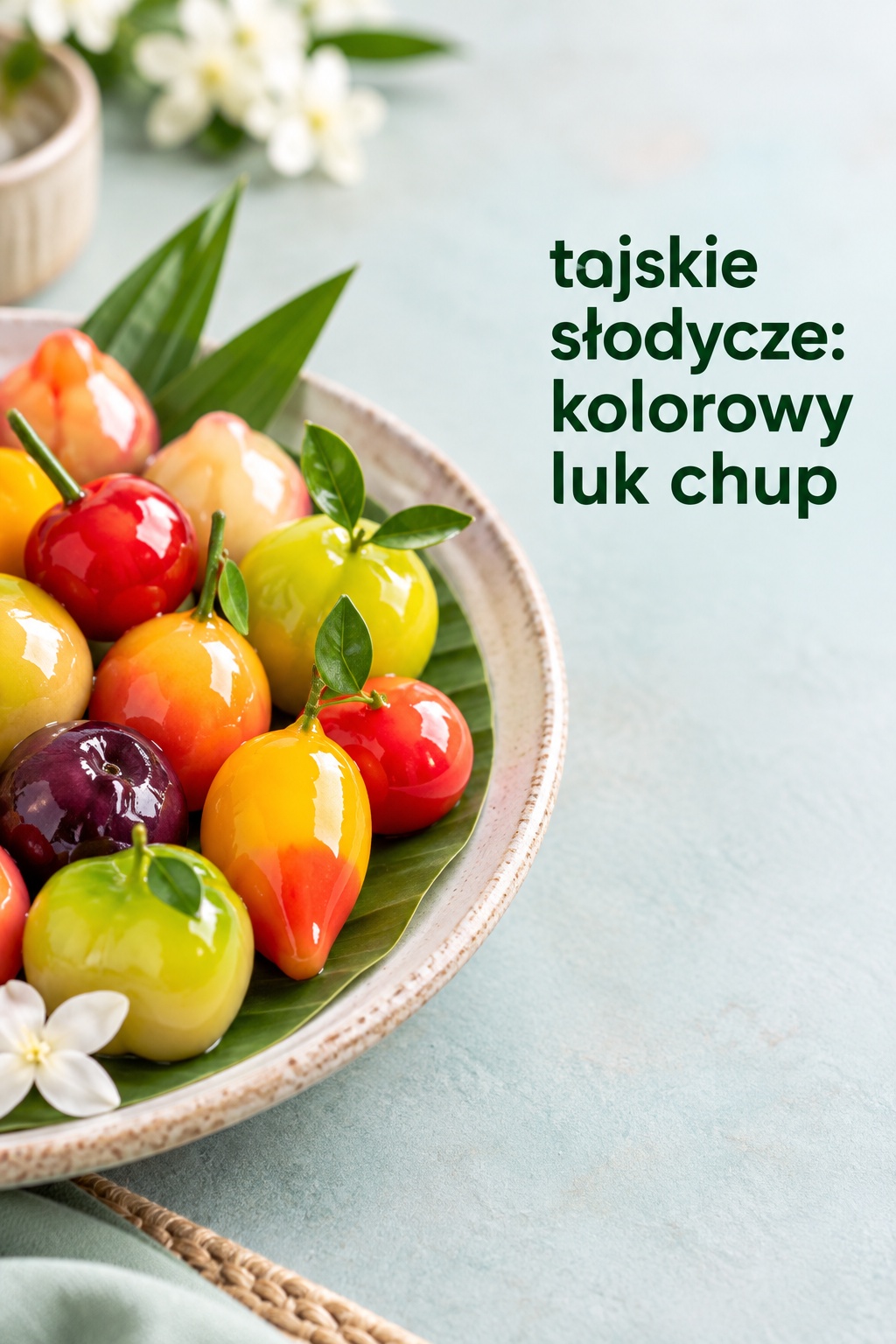 tajskie słodycze luk chup w kształcie kolorowych owoców