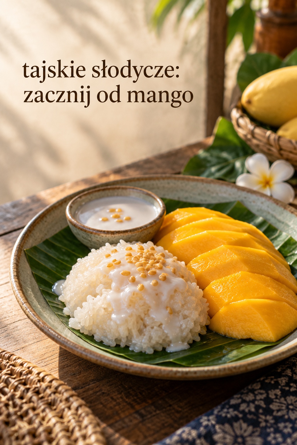 tajskie słodycze mango sticky rice z ryżem kleistym i mango