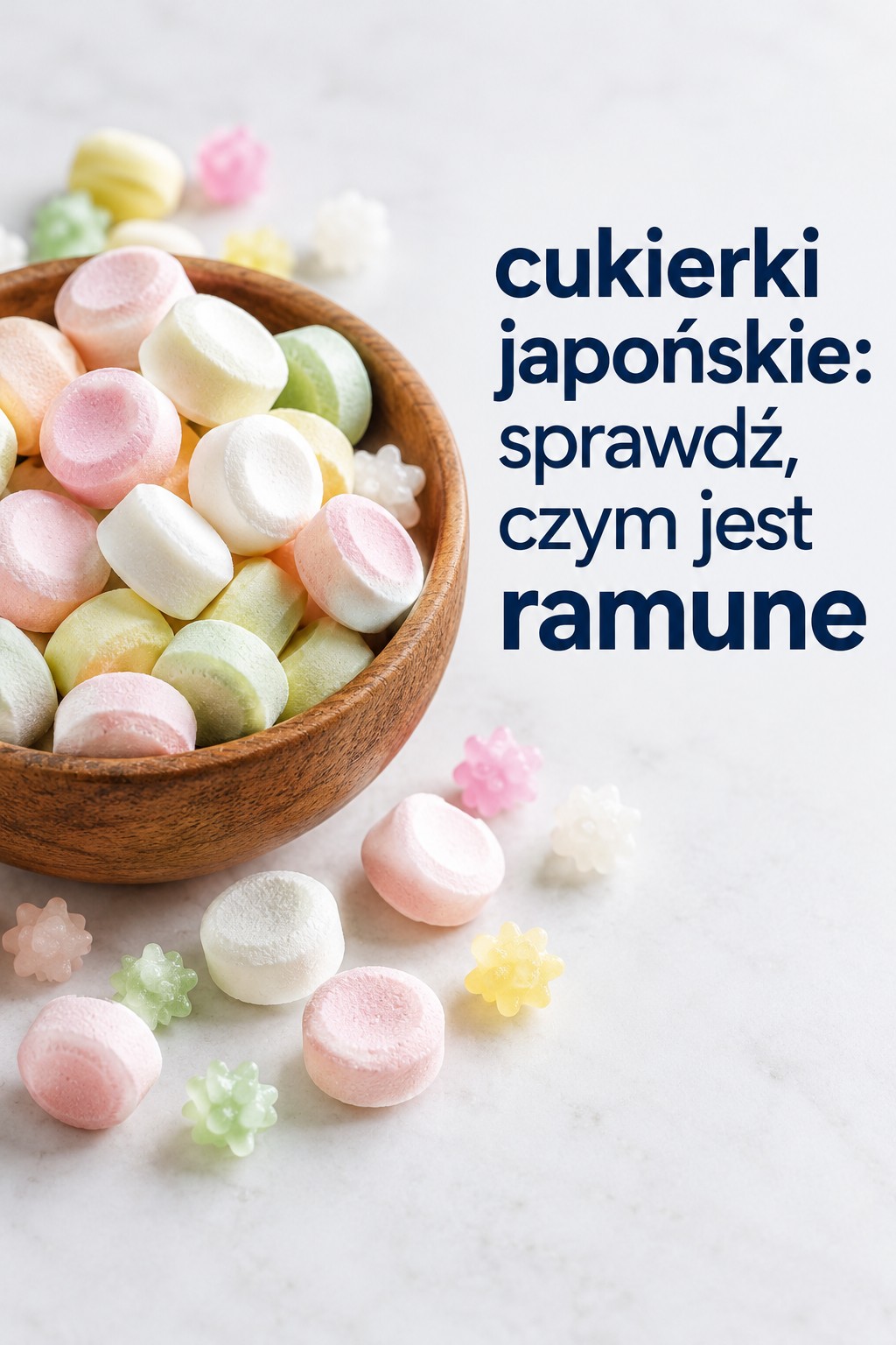 Cukierki japońskie typu Ramune Cukierki japońskie typu Ramune w jasnych kolorach