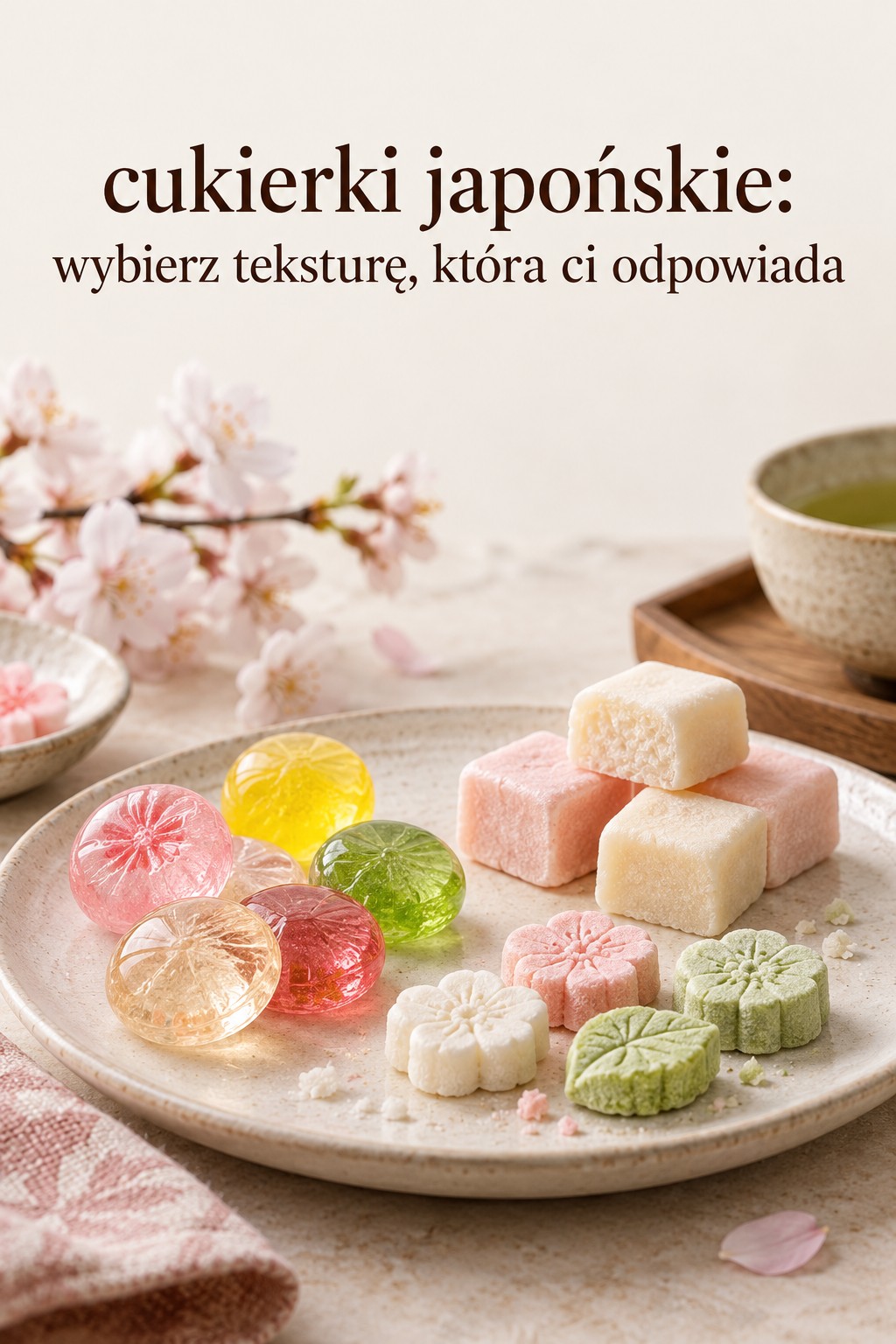 Cukierki japońskie i różne tekstury Cukierki japońskie w kilku formach i kolorach