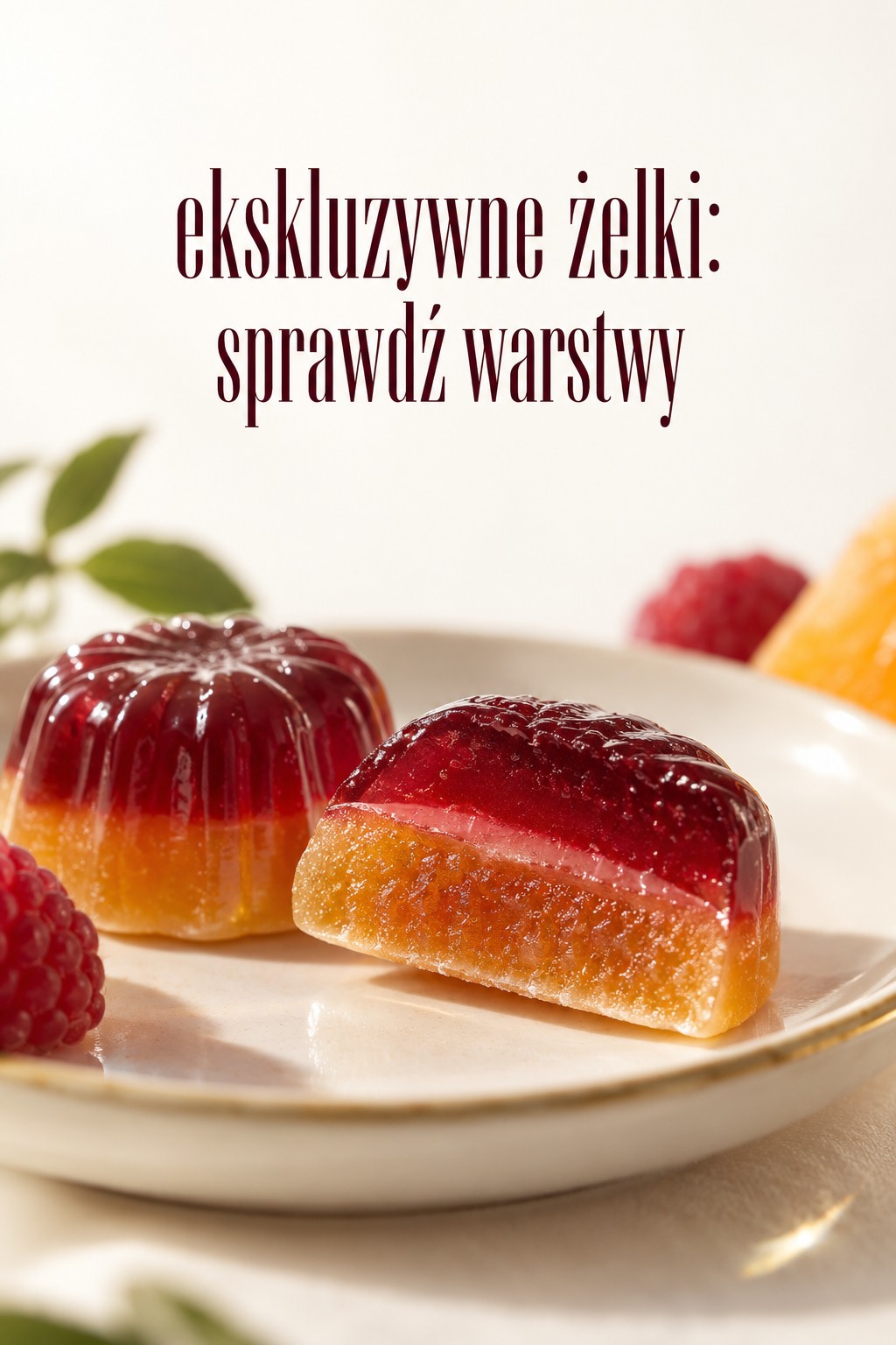 Ekskluzywne żelki i ich warstwy ekskluzywne żelki przekrojone, pokazujące różne warstwy i tekstury